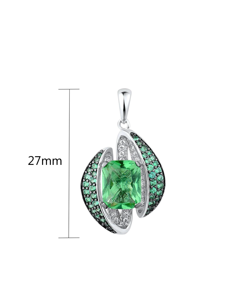 Подвеска из серебра со шпинелями и фианитами