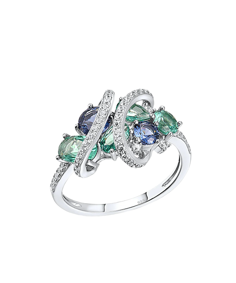 Sudraba gredzens ar cirkonijiemun špineļiem - Goldinga