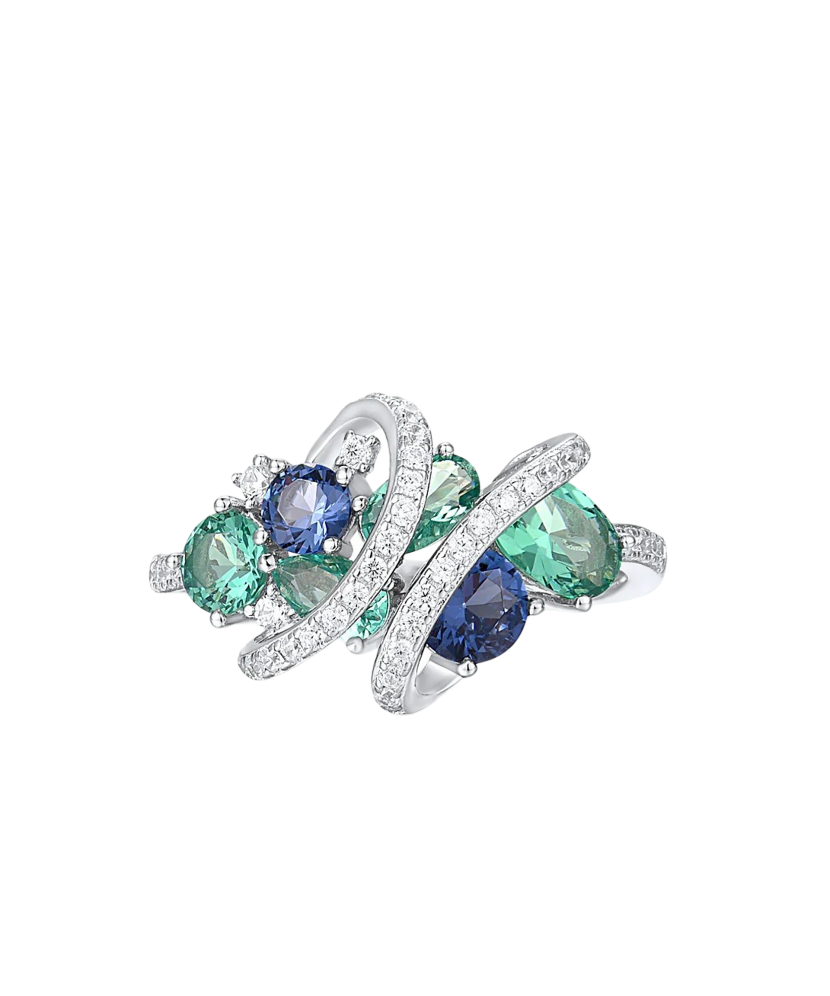 Sudraba gredzens ar cirkonijiemun špineļiem - Goldinga