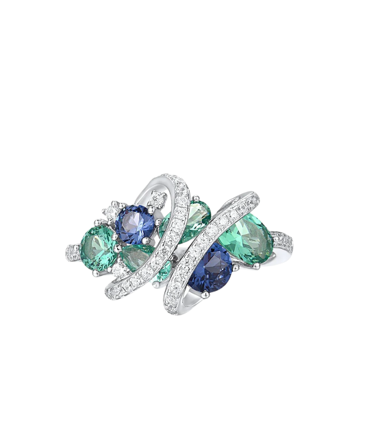 Sudraba gredzens ar cirkonijiemun špineļiem - Goldinga