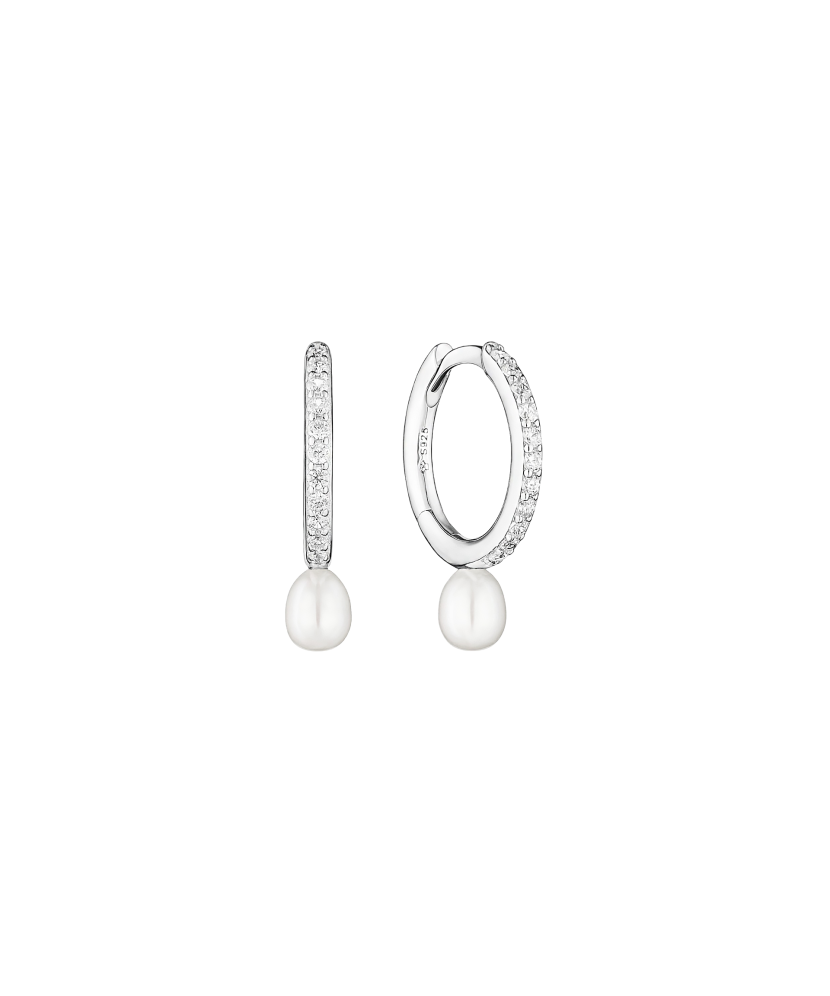Sudraba auskari ar pērlēm un cirkonijiem - Goldinga