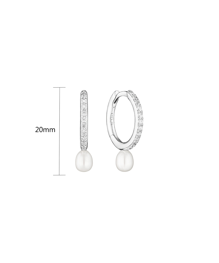 Sudraba auskari ar pērlēm un cirkonijiem - Goldinga