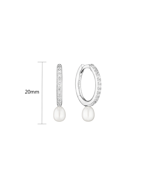 Sudraba auskari ar pērlēm un cirkonijiem - Goldinga