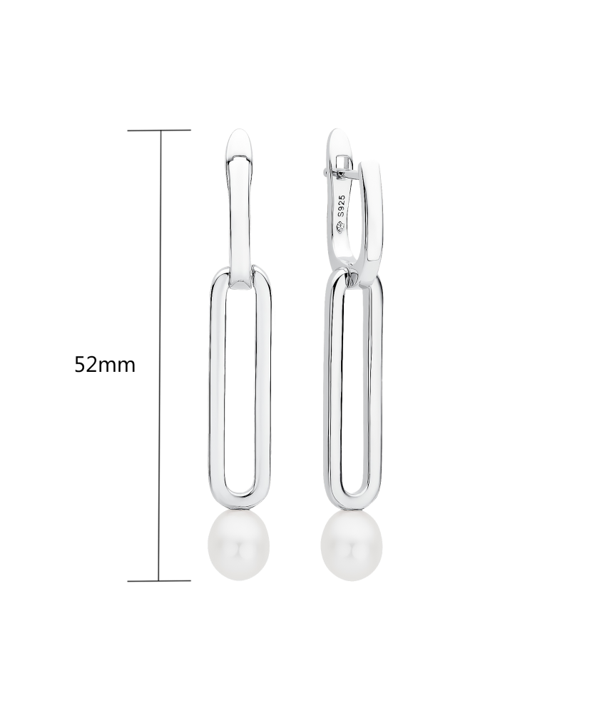 Серьги из серебра с жемчугом