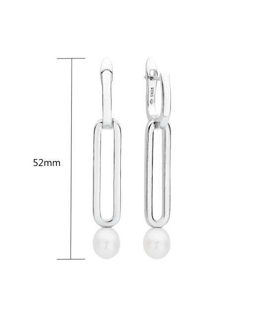 Серьги из серебра с жемчугом