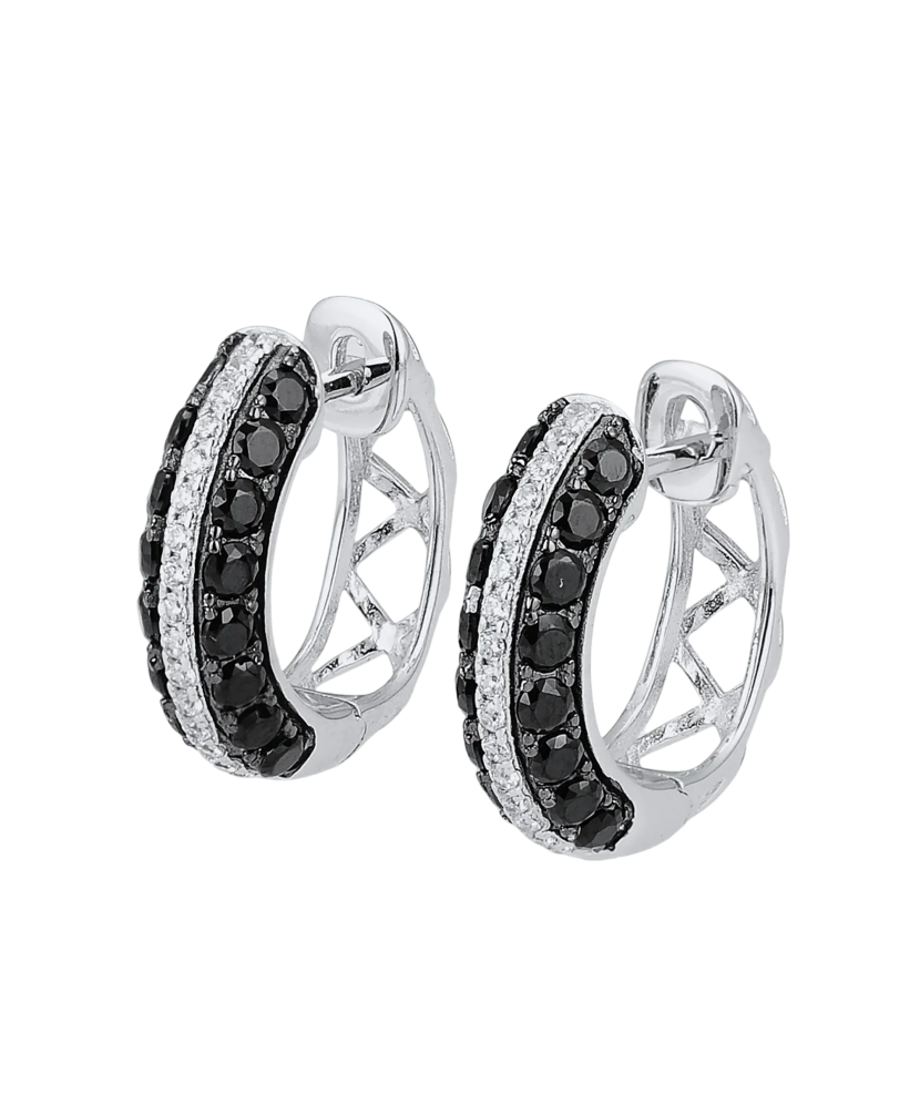 Серебряные серьги со шпинелями и цирконами