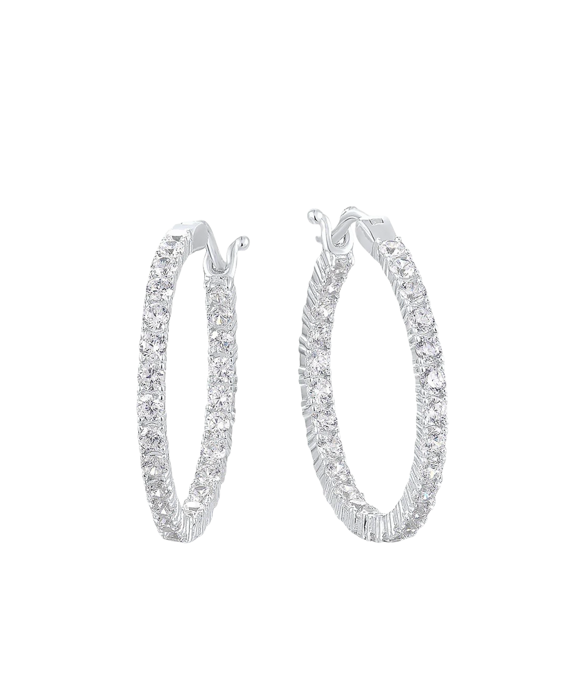 Sudraba auskari ar cirkonijiem 25mm - Goldinga