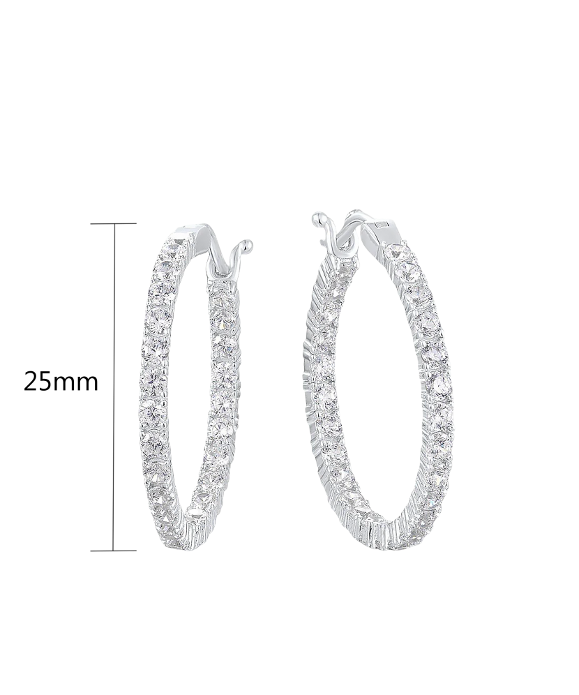 Sudraba auskari ar cirkonijiem 25mm - Goldinga