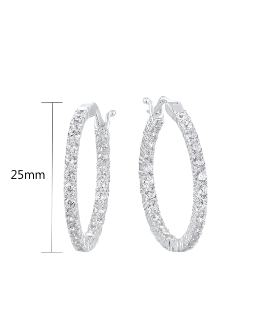 Sudraba auskari ar cirkonijiem 25mm - Goldinga