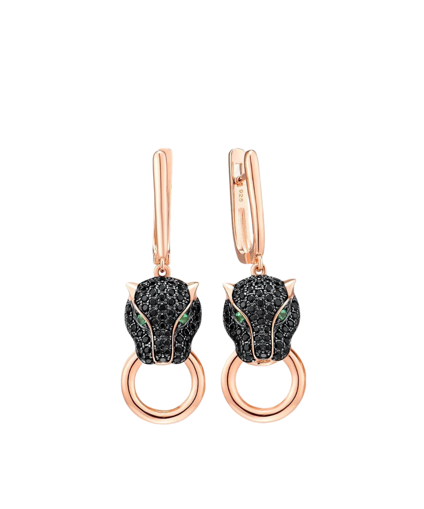 Apzeltīt Sudraba auskari ar spineļiem - Goldinga