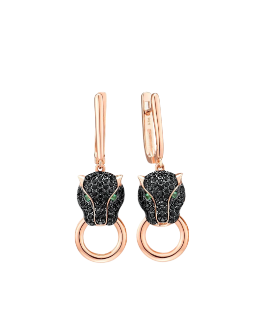 Apzeltīt Sudraba auskari ar spineļiem - Goldinga