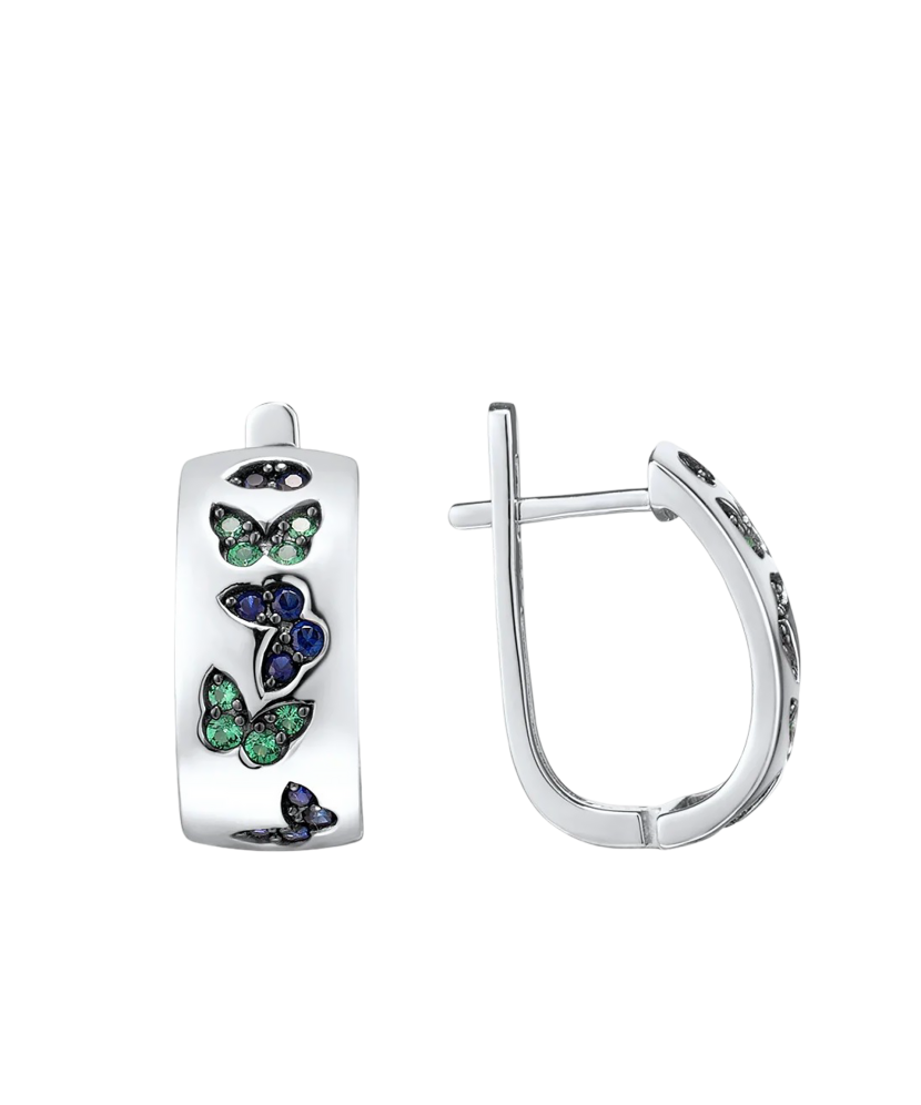 Sudraba auskari ar spineļiem un nanosafīriem - Goldinga