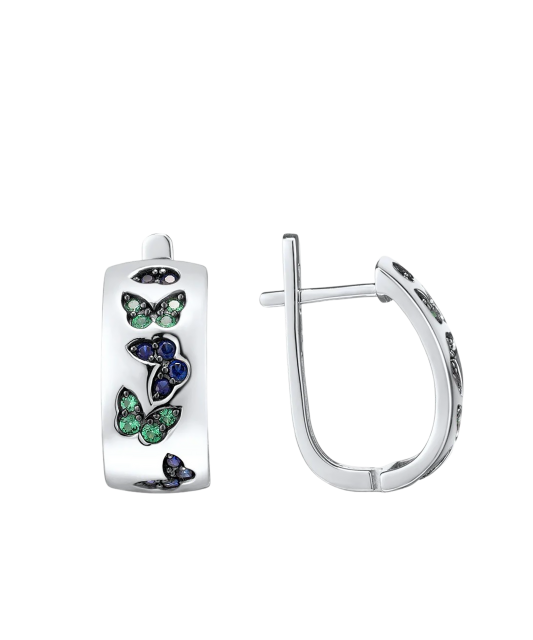 Sudraba auskari ar spineļiem un nanosafīriem - Goldinga