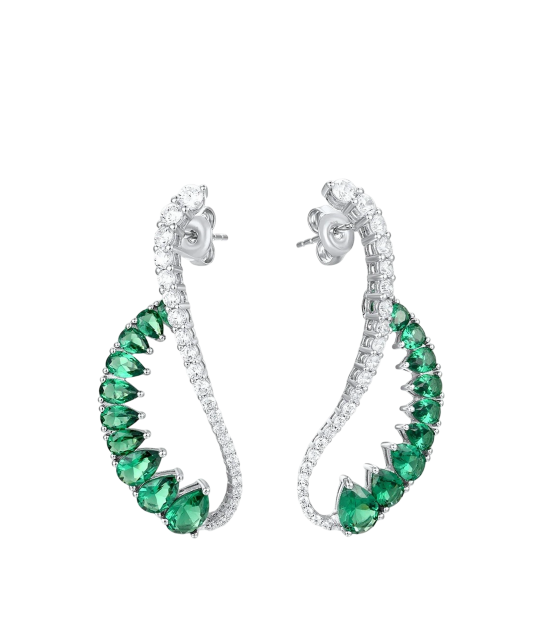 Sudraba auskari ar spineļiem un cirkoniem - Goldinga