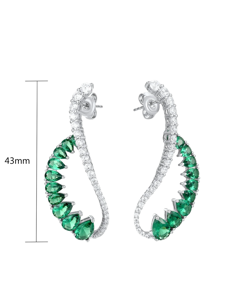 Sudraba auskari ar spineļiem un cirkoniem - Goldinga