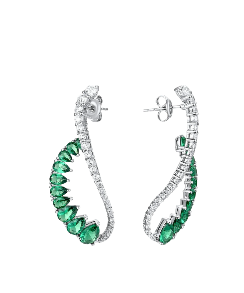 Sudraba auskari ar spineļiem un cirkoniem - Goldinga