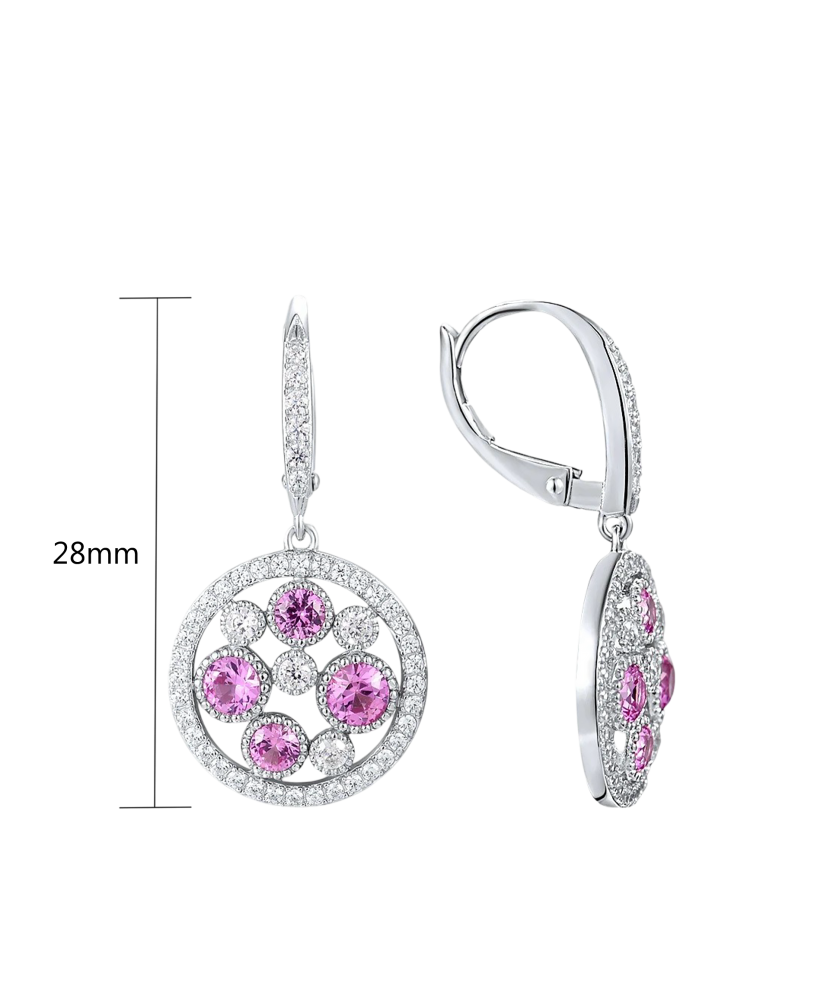 Серебряные серьги со шпинелями и нано-сапфирами