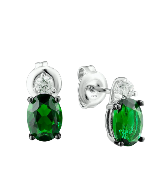 Серьги из серебра с цирконами