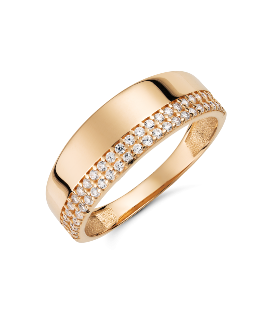 Zelta gredzens ar cirkonijiem