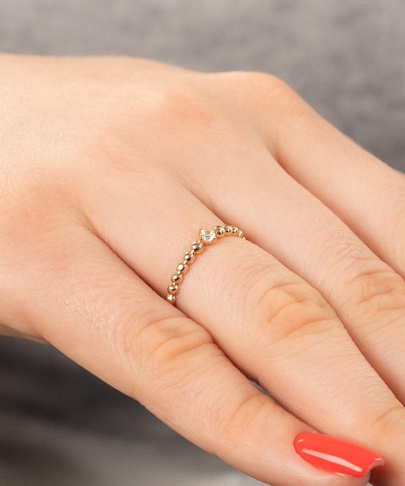 Zelta gredzens ar cirkoniju