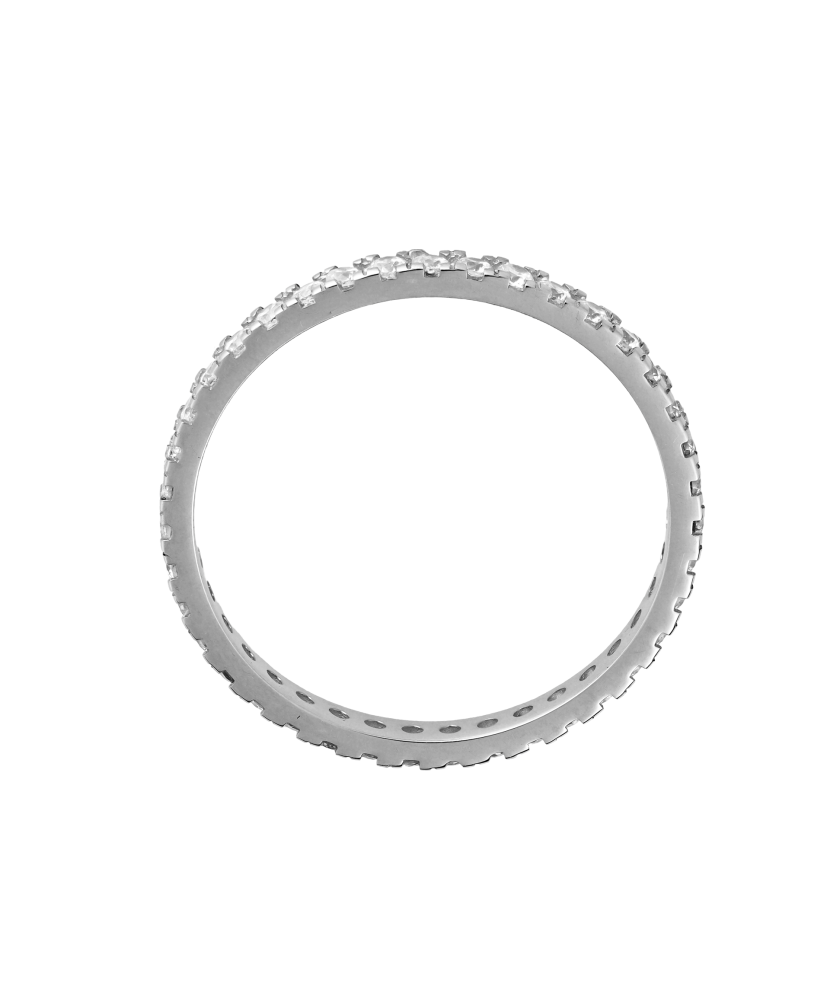 Кольцо из белого золота с цирконами