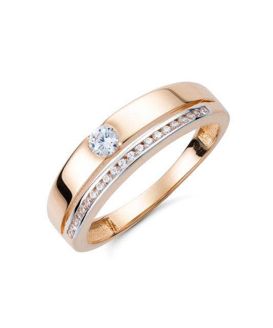 Zelta gredzens ar cirkonijiem