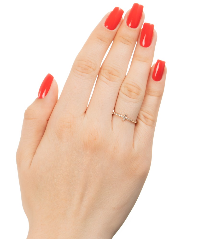 Zelta gredzens ar cirkonijiem