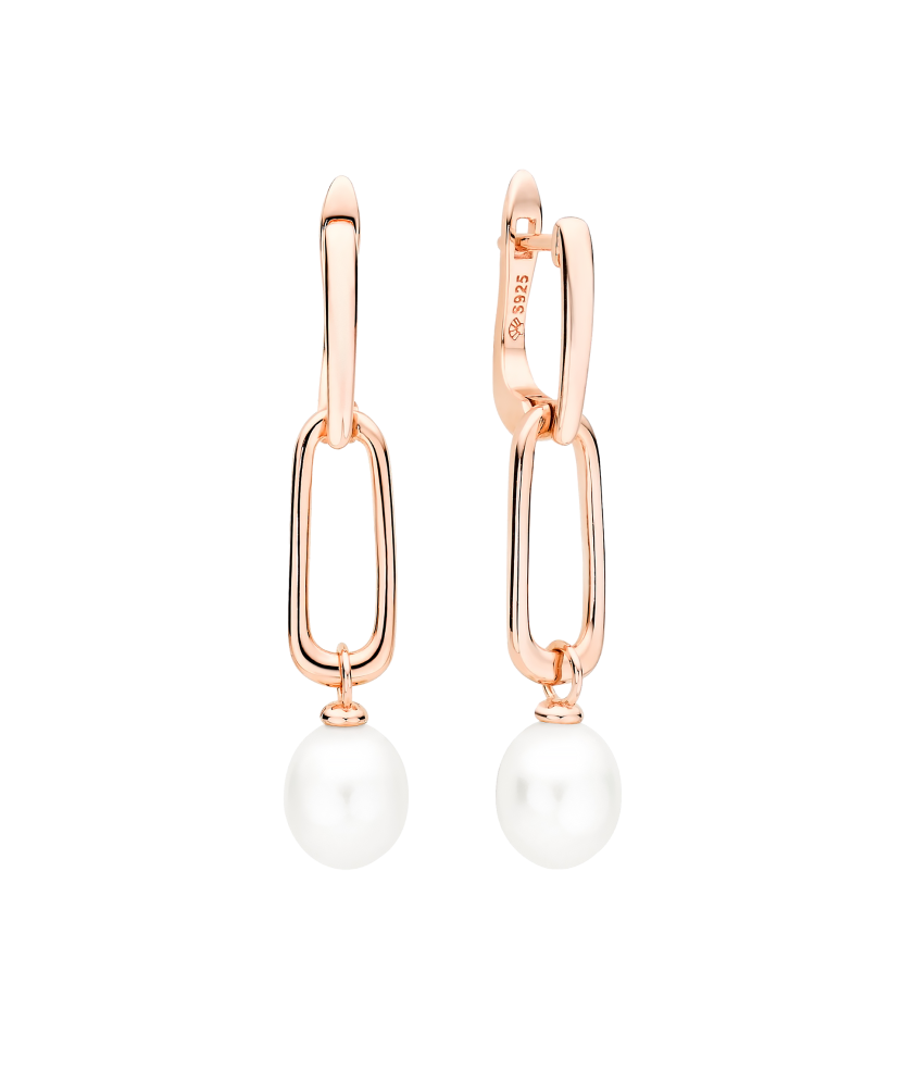 Apzeltīti sudraba auskari ar pērlēm - Goldinga