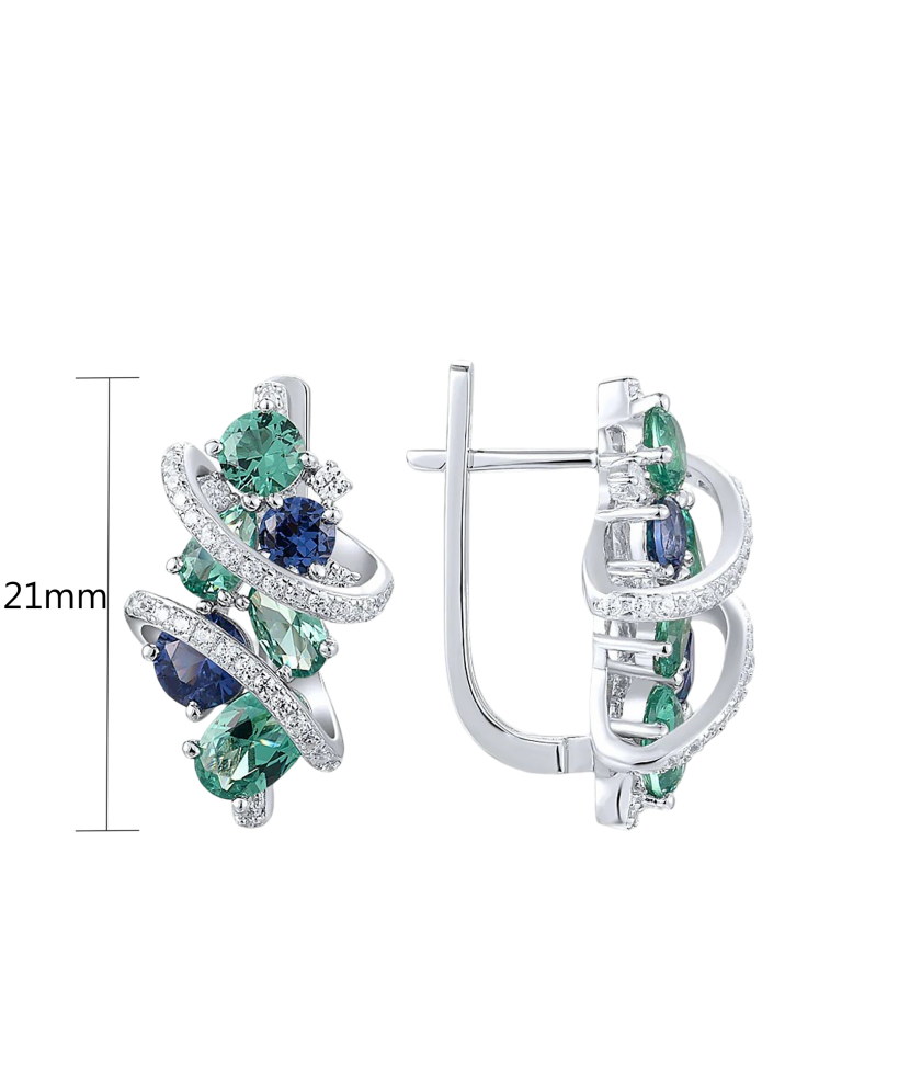 Sudraba auskari ar cirkonijiem un špineļiem - Goldinga