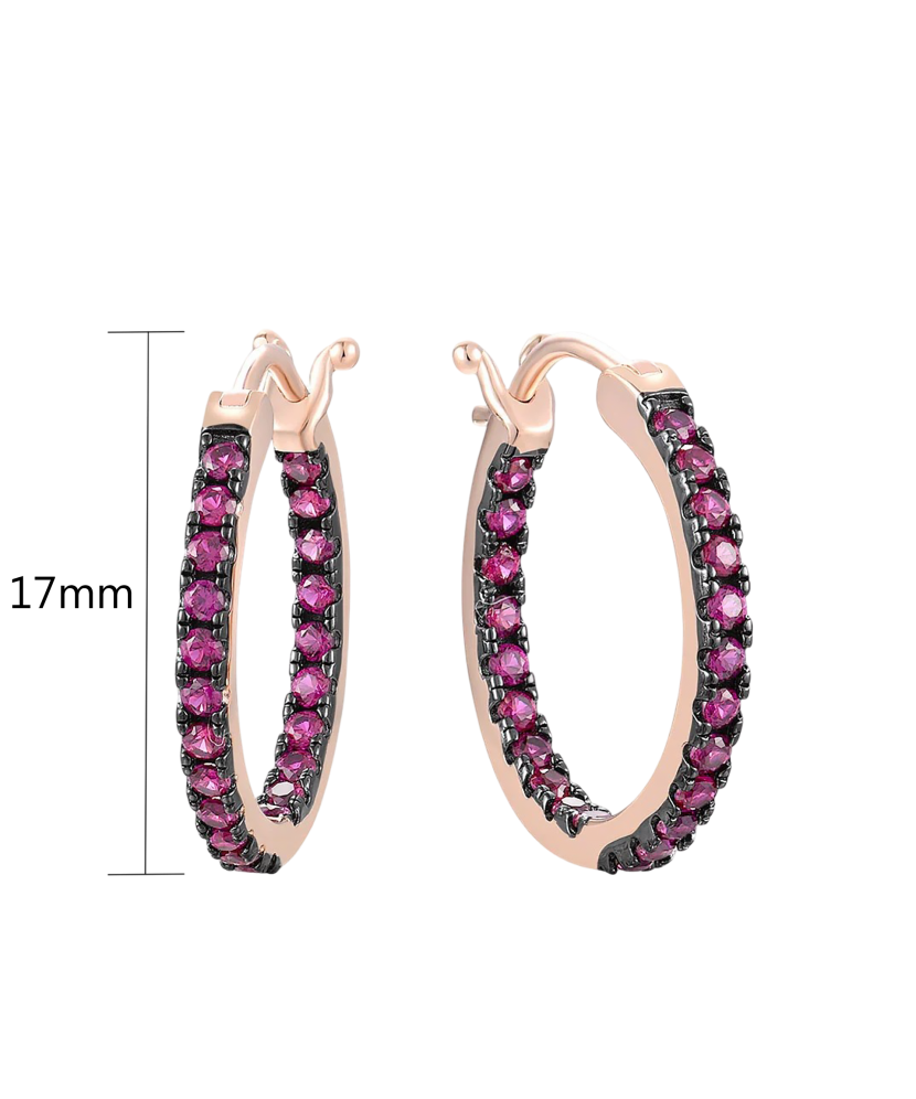 Apzeltīt sudraba auskari ar nano rubīniem - Goldinga