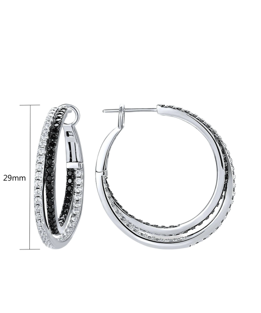 Серебряные серьги со шпинелями и цирконами