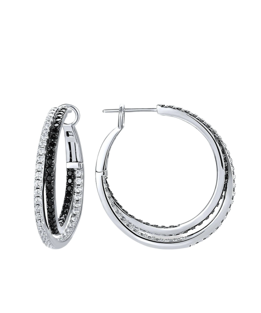 Серебряные серьги со шпинелями и цирконами