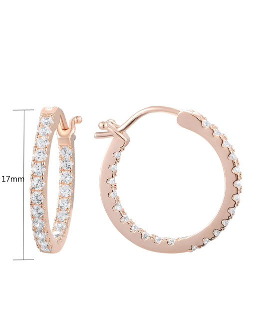 Apzeltīti sudraba auskari ar cirkonijiem - Goldinga