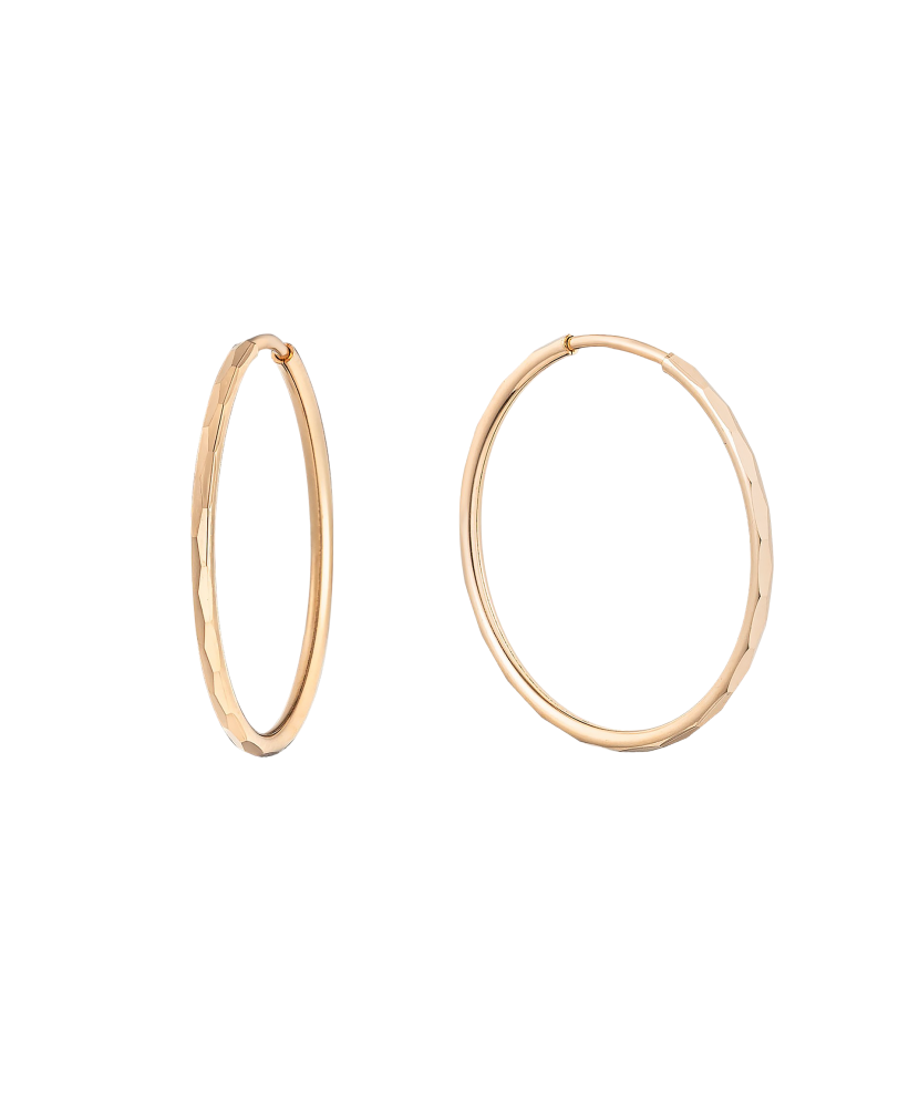 Zelta auskaru komplekti ar gravējumu 22mm - Goldinga