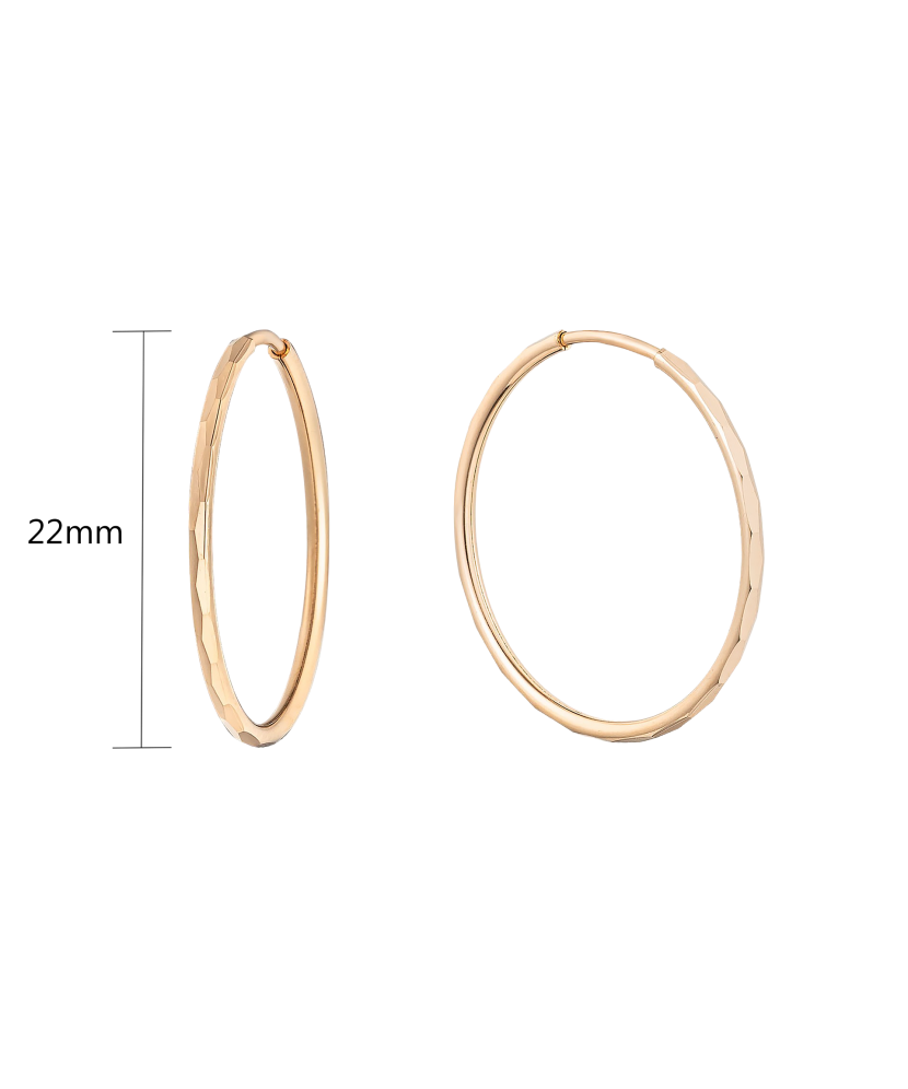 Zelta auskaru komplekti ar gravējumu 22mm - Goldinga