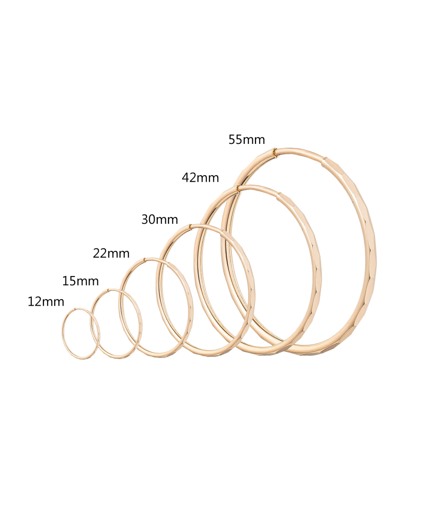 Zelta auskaru komplekti ar gravējumu 22mm - Goldinga