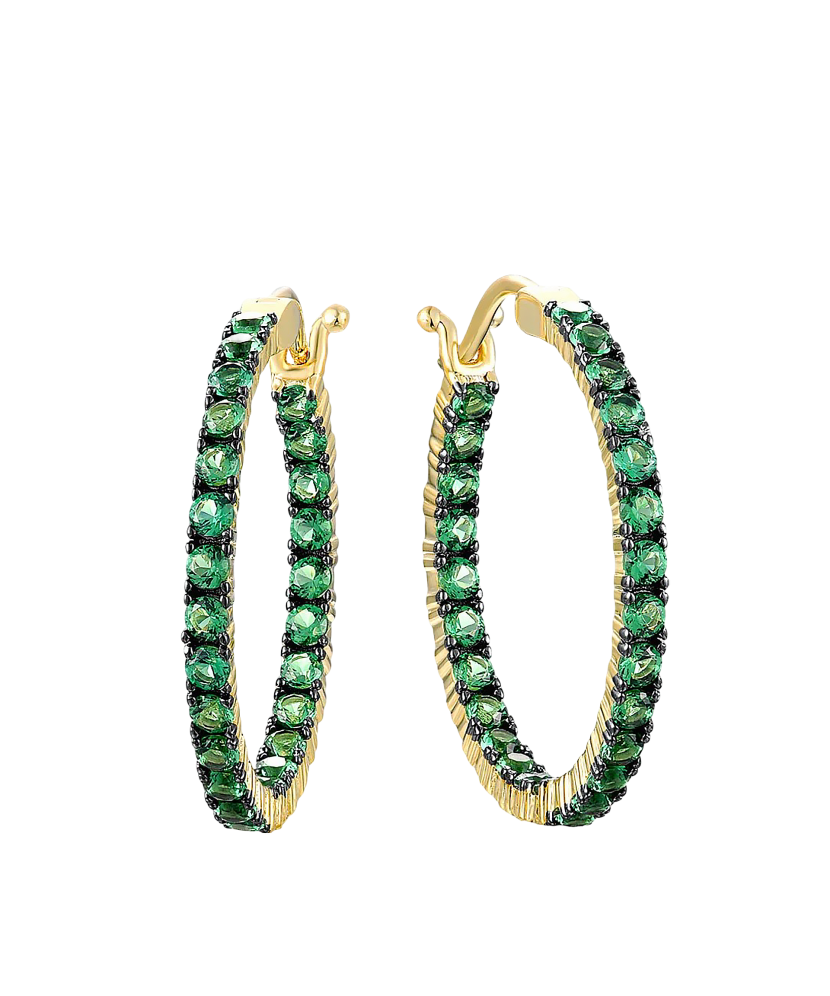 Позолоченные серебряные серьги со шпинелями