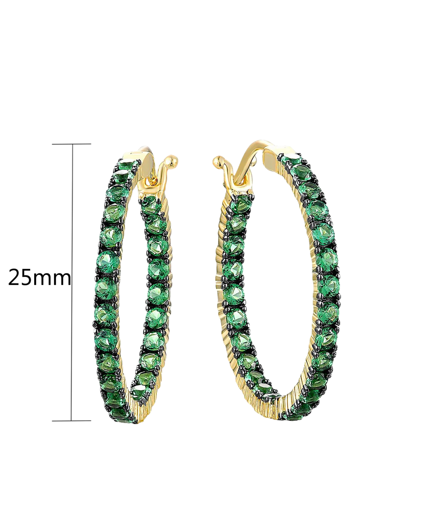 Apzeltīti sudraba auskari ar spineļiem - Goldinga