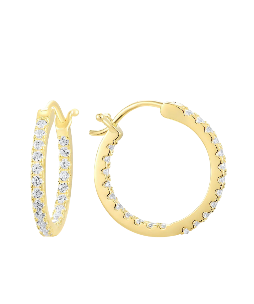 Apzeltīti Sudraba Auskari Ar Cirkonijiem - Goldinga