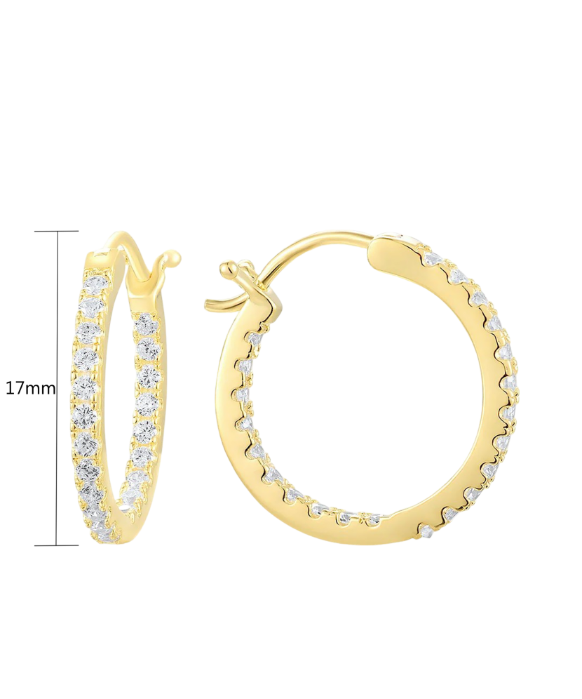 Apzeltīti Sudraba Auskari Ar Cirkonijiem - Goldinga