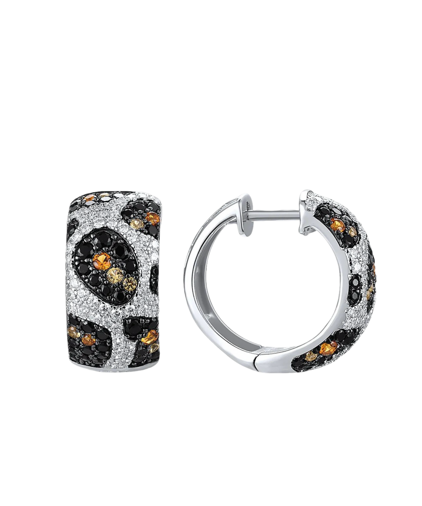 Sidabriniai auskarai su cirkoniais ir špineliais - Goldinga