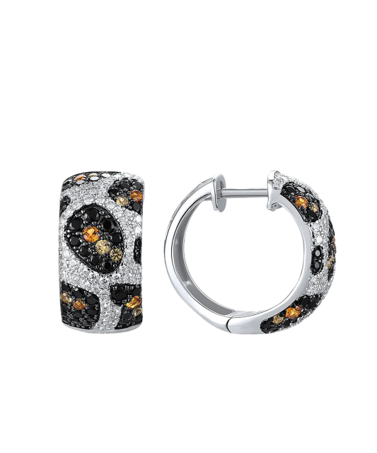 Sidabriniai auskarai su cirkoniais ir špineliais - Goldinga