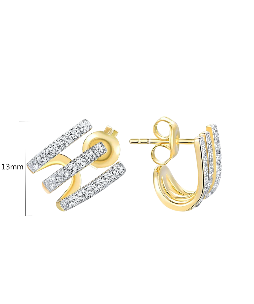 Серьги из позолоченного серебра с цирконами