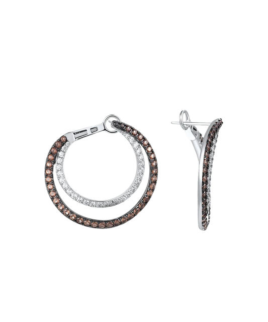 Sudraba Auskari Ar Spineļiem Un Cirkoniem