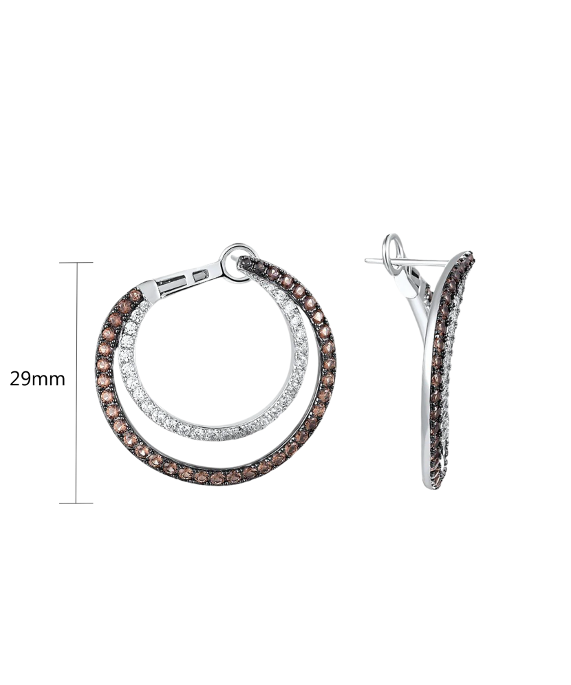 Sudraba Auskari Ar Spineļiem Un Cirkoniem