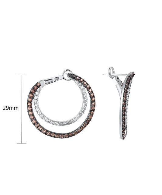 Sudraba Auskari Ar Spineļiem Un Cirkoniem