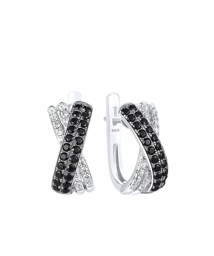 Sidabriniai auskarai su cirkoniais ir špineliais - Goldinga