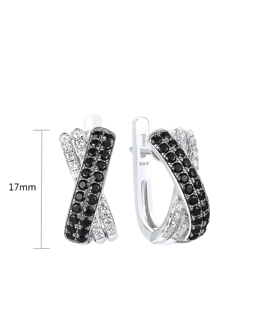 Sidabriniai auskarai su cirkoniais ir špineliais - Goldinga