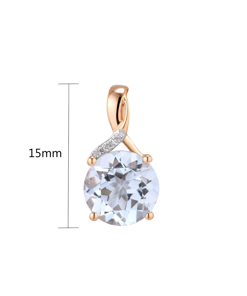 Золотой кулон с топазом и бриллиантами