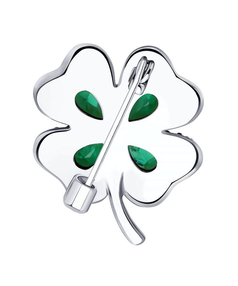 Серебряная брошь с цирконами